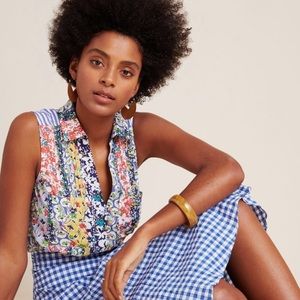 Anthropologie Maeve Whimsical Pintucked Blouse